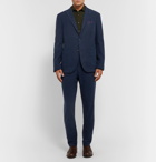 Boglioli - Navy Tapered Cotton-Moleskin Drawstring Suit Trousers - Blue