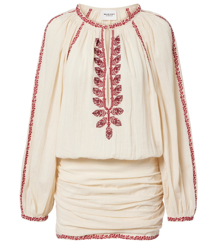 Photo: Marant Etoile Ludy embroidered cotton minidress