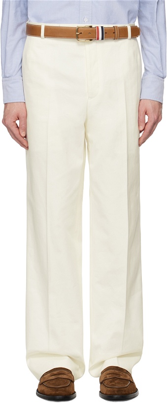 Photo: Thom Browne White Low-Rise Trousers