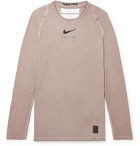 1017 ALYX 9SM - Nike Compression Mesh-Panelled Stretch-Jersey T-Shirt - Brown