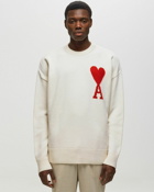 Ami Paris Ami De Coeur Crewneck Sweater White - Mens - Pullovers