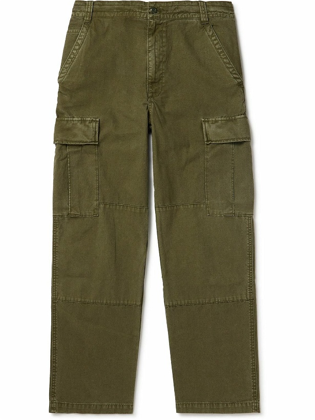 Photo: Alex Mill - Straight-Leg Garment-Dyed Panelled Cotton-Canvas Cargo Trousers - Green