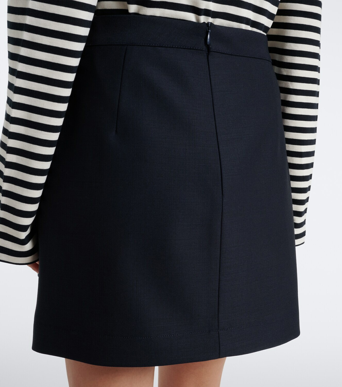 Plan C Embellished wool-blend gabardine miniskirt