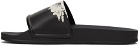 Marcelo Burlon County of Milan Black Tempera Wings Slide Sandals