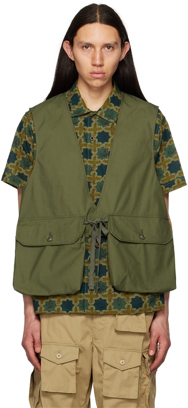 Photo: Engineered Garments Khaki Bellows Pockets Vest
