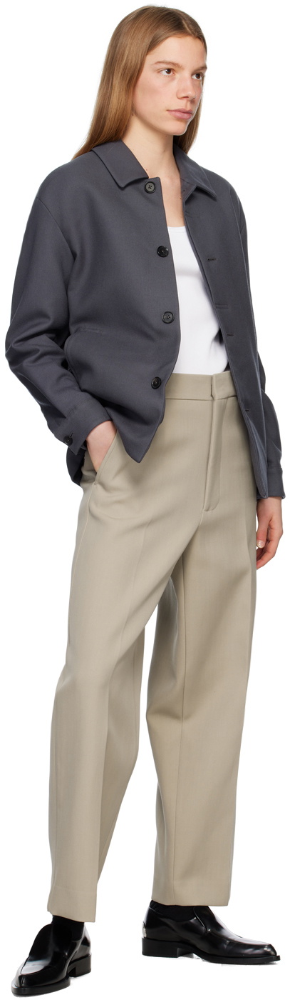 ZEGNA Gray Spread Collar Jacket