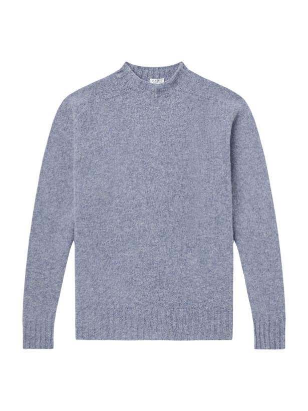 Photo: Sunspel - Brushed Shetland Wool Sweater - Blue