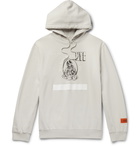 Heron Preston - Logo-Embroidered Printed Organic Cotton-Jersey Hoodie - Gray