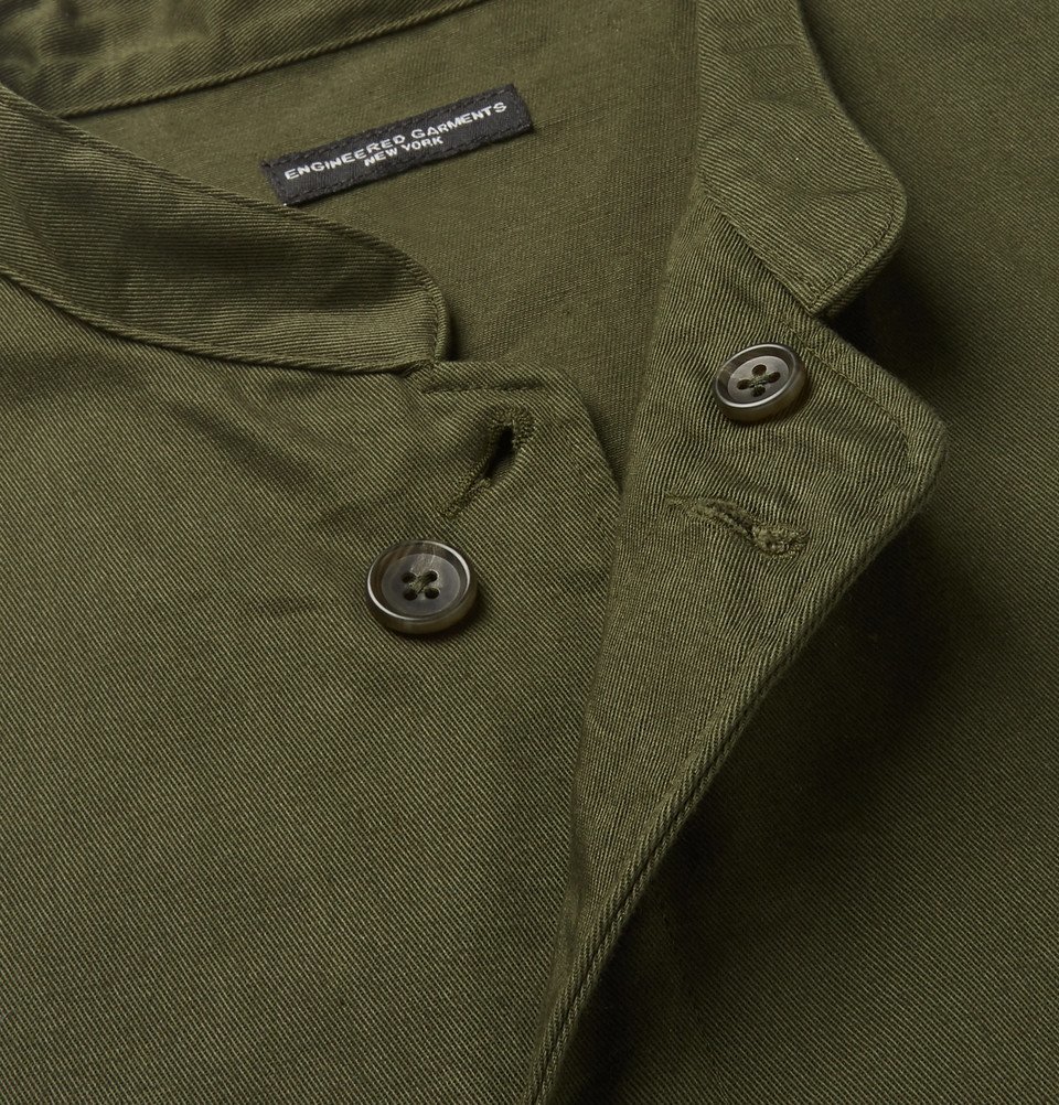 Engineered Garments - Dayton Mandarin-Collar Cotton-Twill Shirt