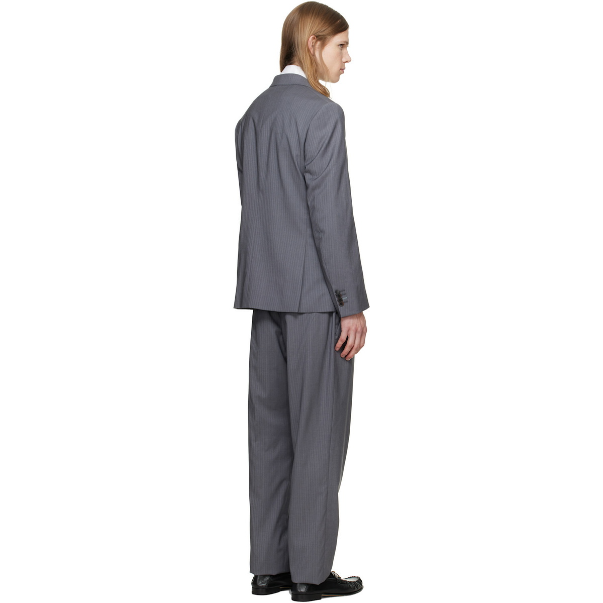 Paul Smith Gray 'The Soho' Tailored-Fit Pinstripe Wool Suit