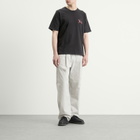 Folk Men's Slub Embroidery T-Shirt in Ecru Black Carousel