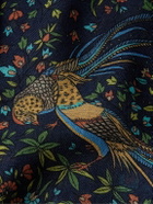 Drake's - Birds of Paradise Fringed Printed Wool and Silk-Blend Scarf