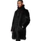 Saint Laurent Black Faux-Fur Coat