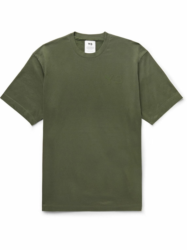 Photo: Y-3 - Logo-Appliquéd Stretch-Cotton Jersey T-Shirt - Green