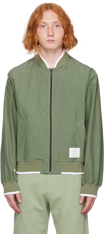 Photo: Thom Browne Green Topstitch Bomber Jacket