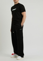 Off-white Arrow Logo-print Cotton T-shirt Black And White