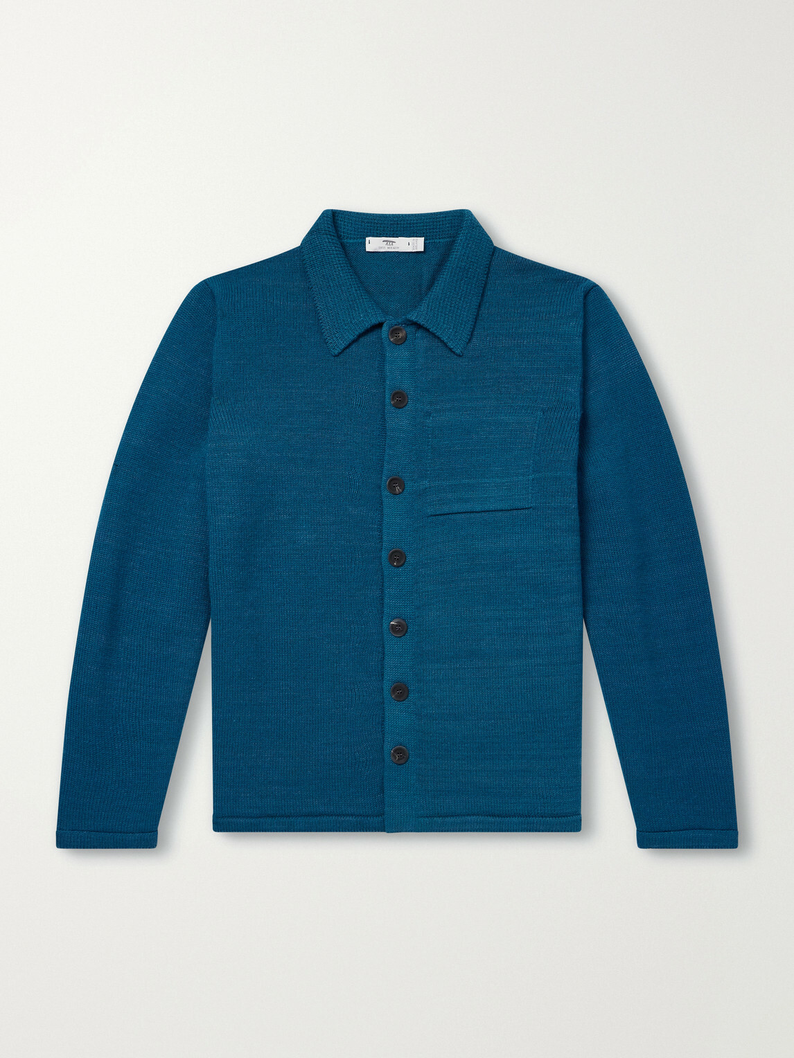 Inis Meáin - Merino Wool and Linen-Blend Cardigan - Blue