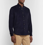 De Bonne Facture - Button-Down Collar Cotton-Corduroy Shirt - Blue