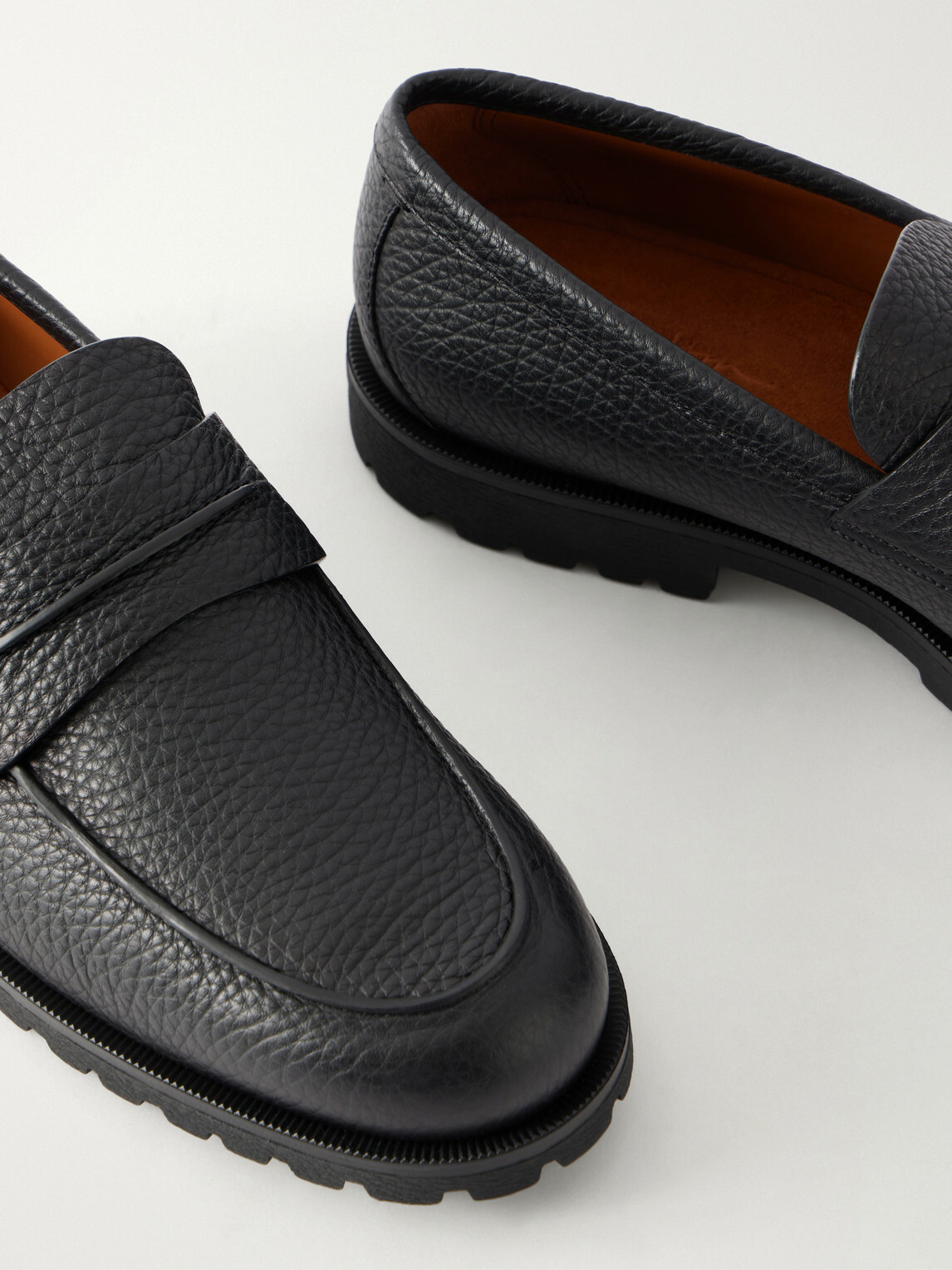 Zegna - Full-Grain Leather Loafers - Black