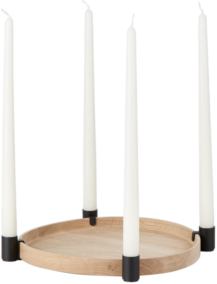Applicata Black & Oak Luna Maxi Candle Holder