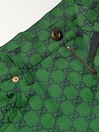 GUCCI - Logo-Jacquard Organic Cotton-Blend Trousers - Green