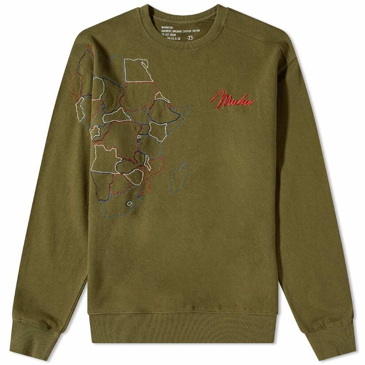 Photo: Maharishi Men's Tour Of Africa Embroidered Crew Sweat in Olive