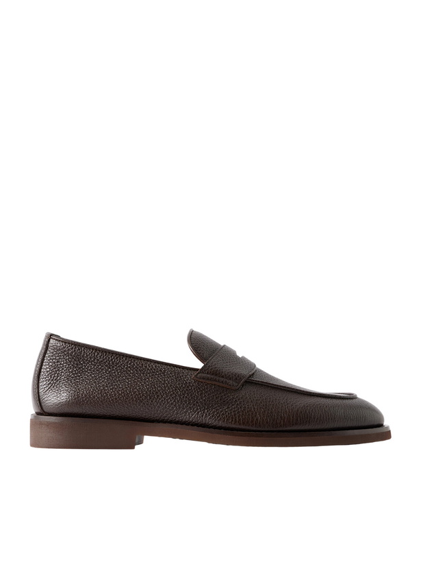 Photo: Brunello Cucinelli - Flex Full-Grain Leather Penny Loafers - Brown