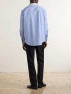 SAINT LAURENT - Striped Cotton-Poplin Shirt - Blue