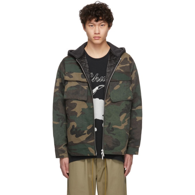Photo: Rhude Multicolor Camo Quilted Cargo Jacket