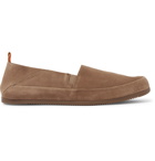 Mulo - Collapsible-Heel Suede Loafers - Brown