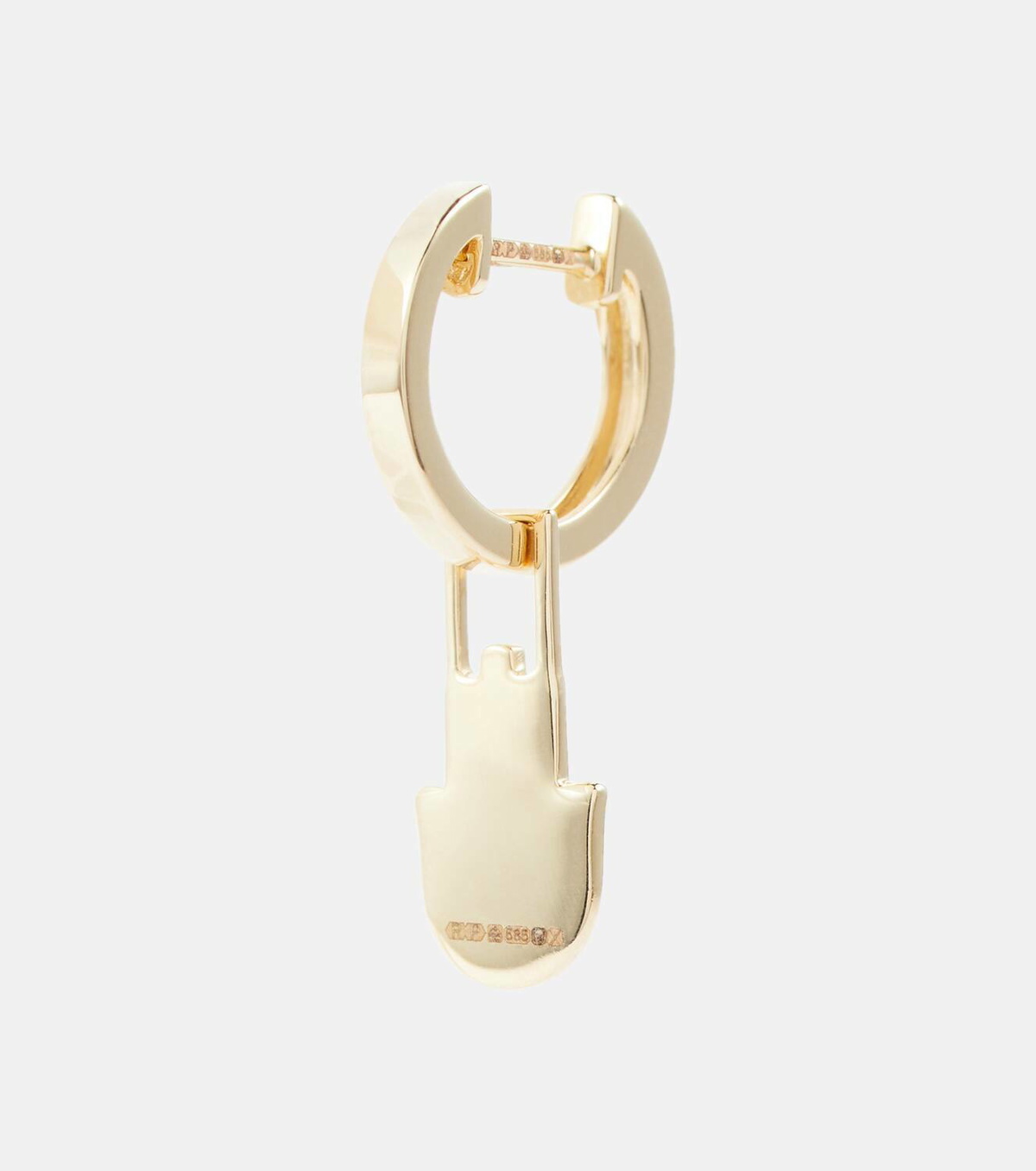Robinson Pelham Orb Midi 14kt gold single hoop earring and Hamsa Hand Earwish with turquoise