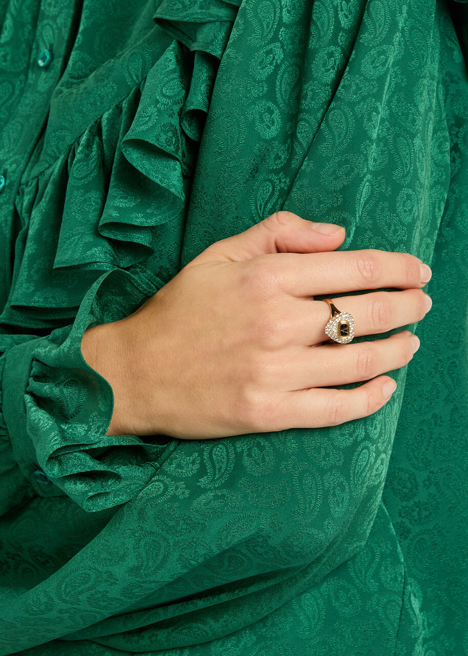 Valentino Garavani Coeur Royal Pavé Ring Gold