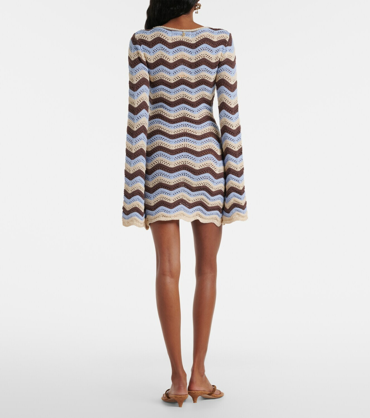 Bananhot Rey striped knitted cotton-blend minidress