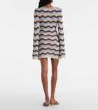 Bananhot Rey striped knitted cotton-blend minidress