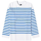 Arpenteur Men's Marine Long Sleeve T-Shirt in White/Blue Stripe
