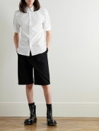 Alexander McQueen - Brad Pitt Button-Down Collar Cotton-Blend Poplin Shirt - White