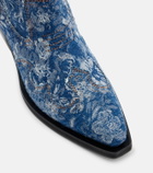 Ganni Low Shaft embroidered jacquard cowboy boots
