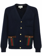 GUCCI - Gg & Web Wool Blend Knit Cardigan