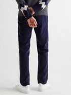 Hartford - Tanker Straight-Leg Cotton-Corduroy Drawstring Trousers - Blue