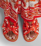 Dolce&Gabbana Majolica fringed brocade slides