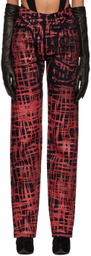 Maximilian Davis Black Scratch Check Jeans