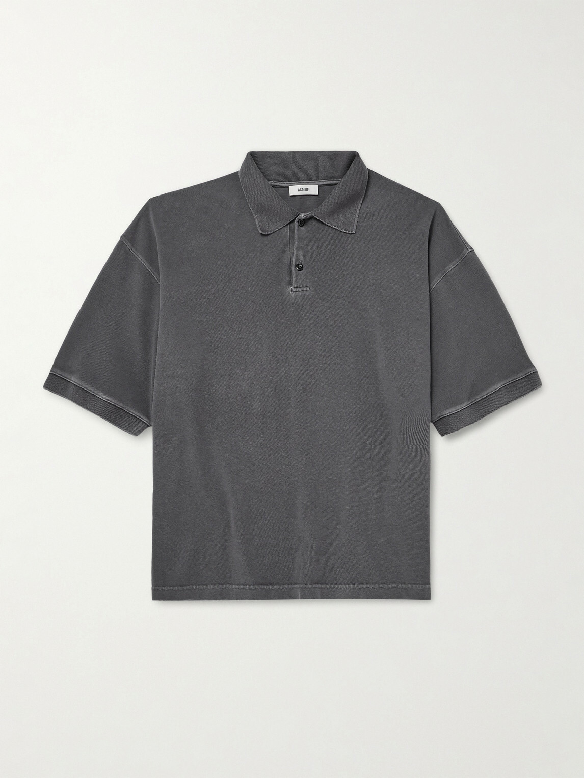 AGOLDE - Curren Cotton-Jersey Polo Shirt - Gray