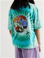 CAMP HIGH - Forage Friends Printed Tie-Dyed Cotton-Jersey T-Shirt - Blue