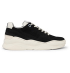 AMI - Leather-Trimmed Suede Sneakers - Men - Black