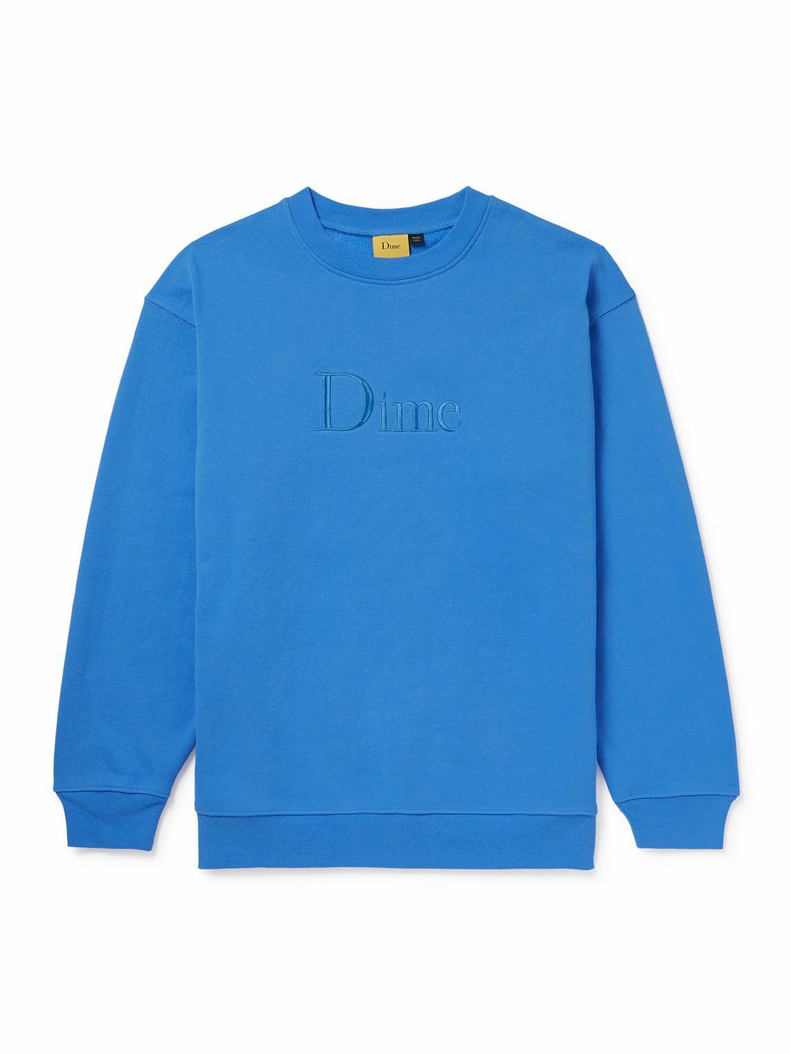 DIME - Logo-Embroidered Cotton-Jersey Sweatshirt - Blue Dime