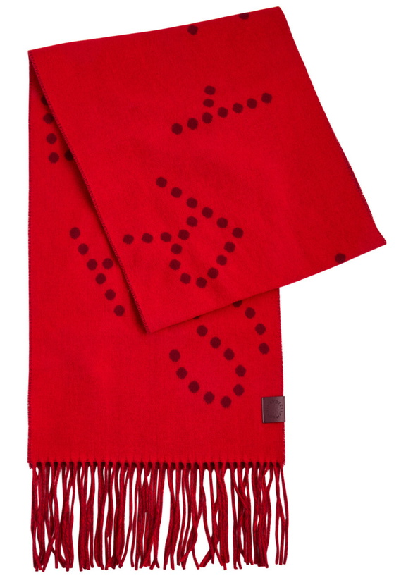 Photo: Stella Mccartney Logo-intarsia Reversible Wool Scarf - Red - One Size