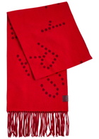 Stella Mccartney Logo-intarsia Reversible Wool Scarf - Red - One Size