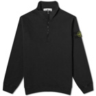 Stone Island Men's Garment Dyed Half Zip Sweat in Black