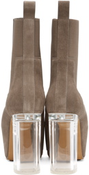 Rick Owens Taupe Platform Boots