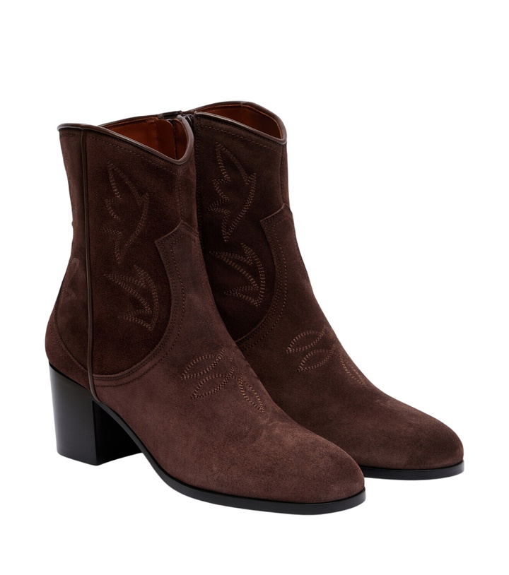 Photo: Valentino Garavani Bard embroidered suede ankle boots